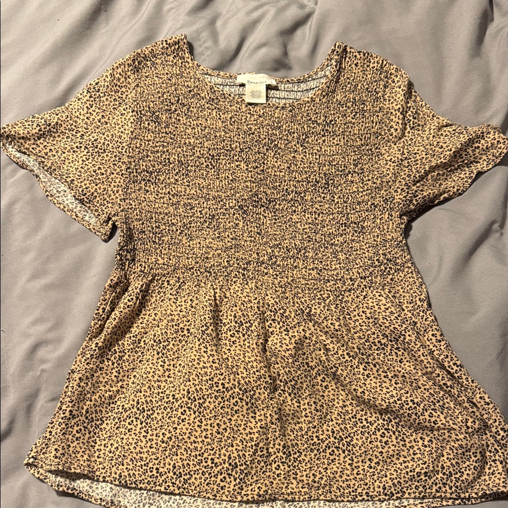 URBAN Romantics Leopard Print Short Sleeve Top